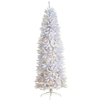 7ft. Pre-Lit White Artificial Christmas Tree, Warm White LED Lights