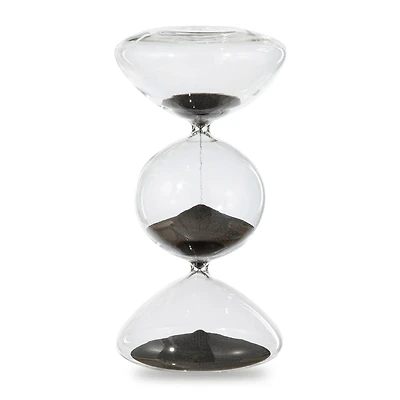 Glitzhome® 10.25" Modern Tri-Layer Hourglass with Black Sand