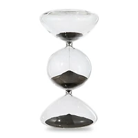 Glitzhome® 10.25" Modern Tri-Layer Hourglass with Black Sand