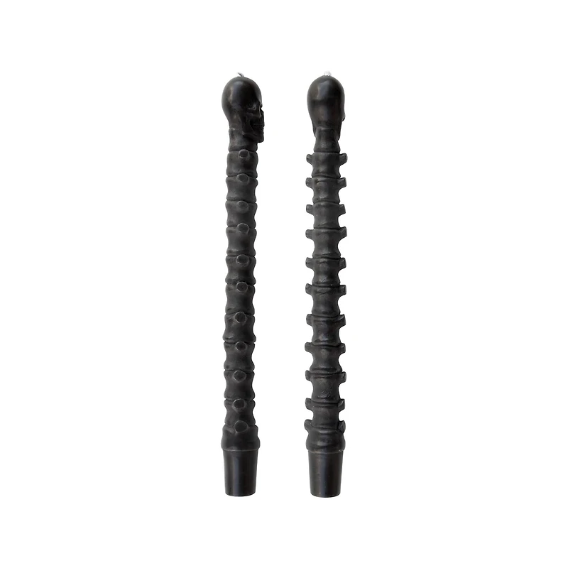 10" Black Spine & Skull Taper Candles, 2ct. by Ashland®