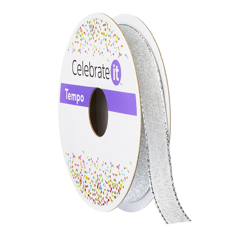 3/8" x 5yd. Metallic Wired Ribbon by Celebrate It® Tempo™