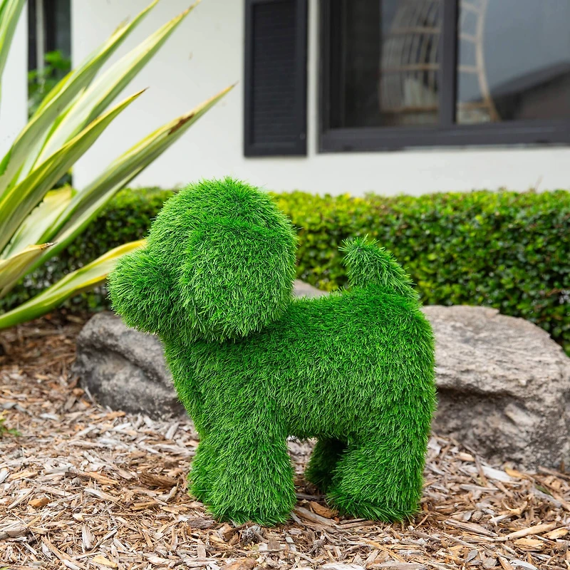 18in. UV Resistant Artificial Grass Garden Plush Topiary Puppy Dog (Indoor/Outdoor)
