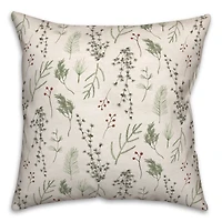 Pine Greenery Throw Pillow