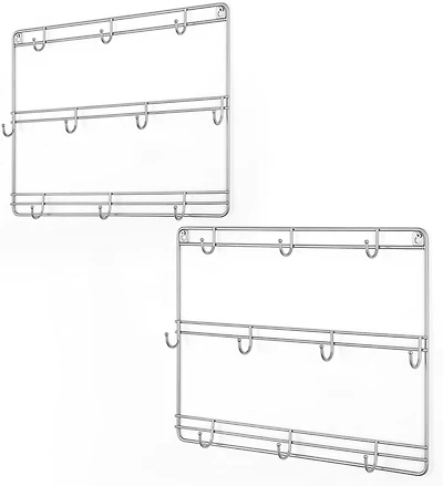 NEX™ Silver 3-Tier Metal Wall Mounted Coffee Cup Holder Set