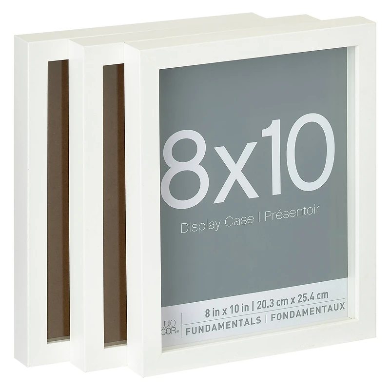 3 Pack Fundamentals 8" x 10" White Shadow Boxes by Studio Décor®