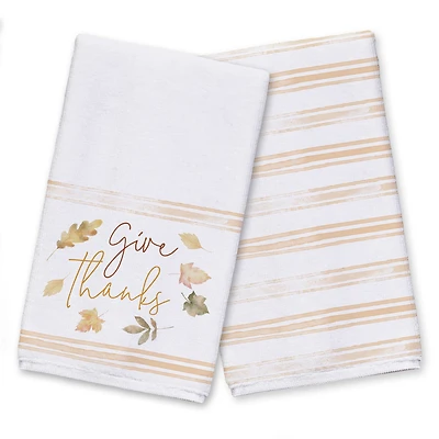 Give Thanks Leaves Tea Towel Set