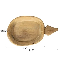 Hello Honey® 18" Natural Rustic Reclaimed Wood Bowl with Handles