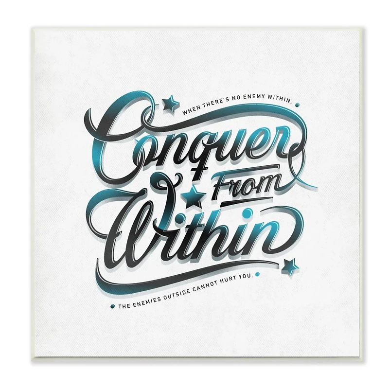 Stupell Industries Conquer From Within Wooden Wall Plaque