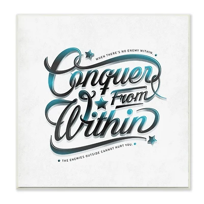 Stupell Industries Conquer From Within Wooden Wall Plaque