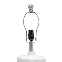 Lalia Home 19" Off-White Ceramic Eyelet Pattern Floral Textured Table Lamp