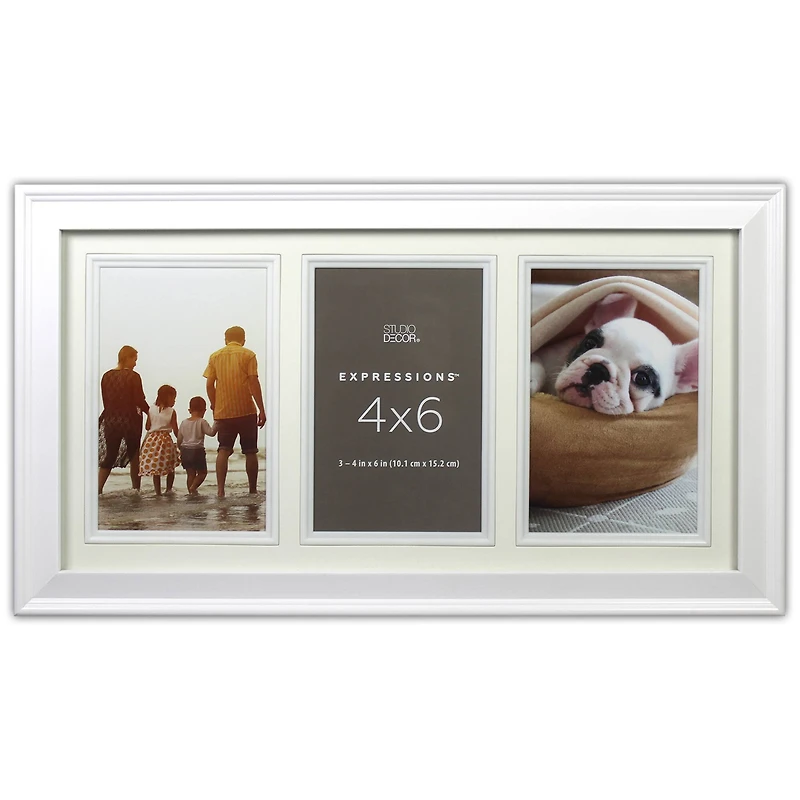 Expressions™ 3 Opening 4" x 6" White Collage Frame by Studio Décor®