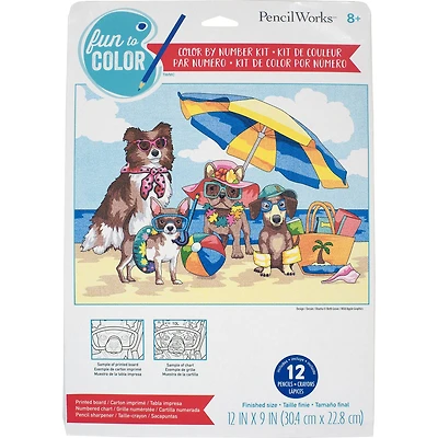 PencilWorks™ Summer Paws Color by Number Kit