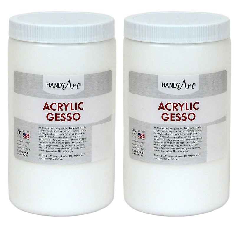 Handy Art® 32oz. White Acrylic Gesso, 2ct.