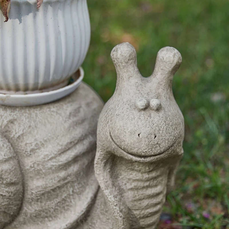 Glitzhome® 16.25" Snail Garden Statue Planter Stand