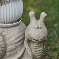 Glitzhome® 16.25" Snail Garden Statue Planter Stand