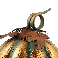 13" Orange & Green Autumn Pumpkin Tabletop Accent