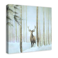 Buck In Woods Canvas Wall Art