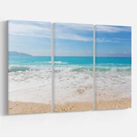 Designart - White Waves Kissing Beach Sand