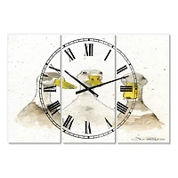 Designart Three White Ducks Farmhouse Multipanel Wall Clock
