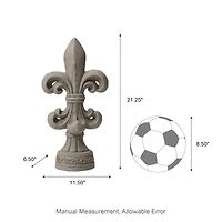 Glitzhome® 21" Gray Standing Fleur De Lis Garden Statue