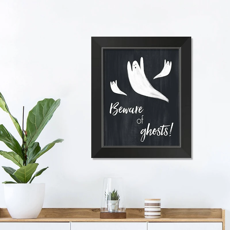 Ghosts Halloween Print in Black Frame