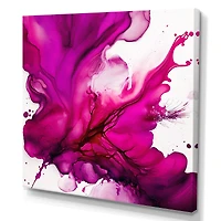 Designart "Ancient Mystery In Viva Magenta II" Abstract Liquid Ink Canvas Wall Art