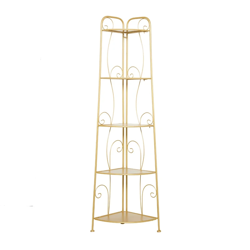 Gold Iron Glam Bakers Rack, 65" x 17" x 11"
