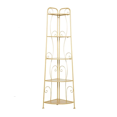 Gold Iron Glam Bakers Rack, 65" x 17" x 11"
