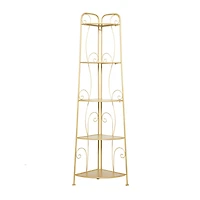 Gold Iron Glam Bakers Rack, 65" x 17" x 11"
