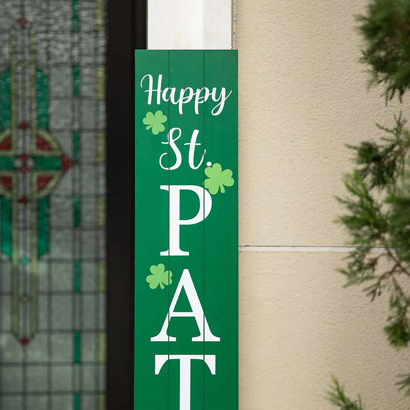 Glitzhome® 60'' Wooden ''Happy St. Patrick's Day'' Porch Sign