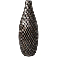 24" Black Mother of Pearl Handmade Mosaic Inspired Vase