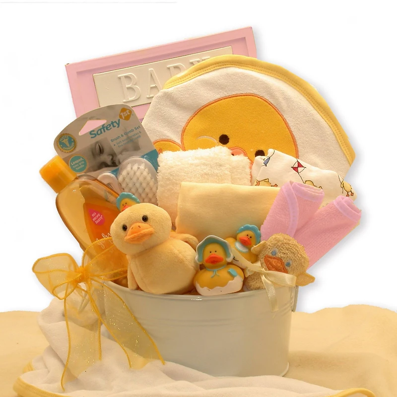 Bath Time Baby Pink New Baby Basket
