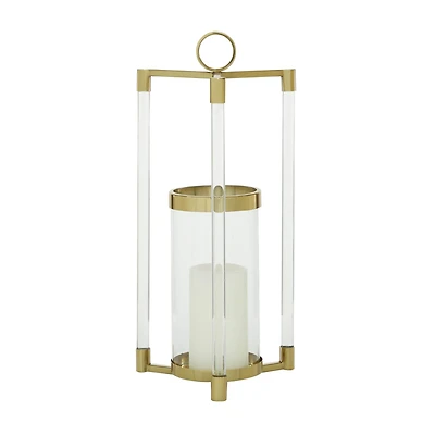 The Novogratz Gold Stainless Steel Contemporary Lantern