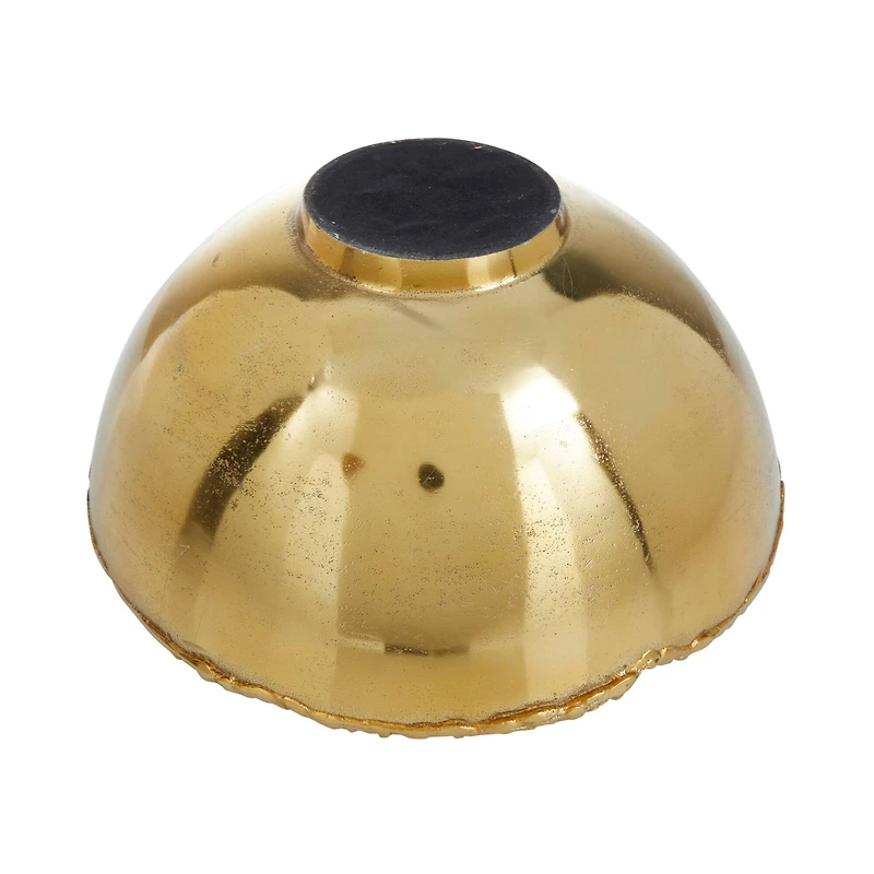 Set of 3" Gold Aluminum Modern Decorative Bowl, 6" x 14" x 14"