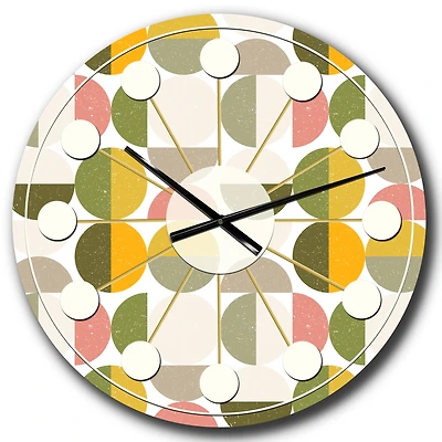 Designart 'Vintage Circular Design I Mid-Century Modern Wall Clock