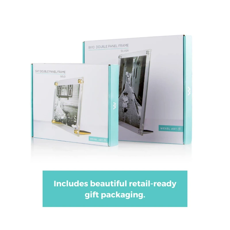 Wexel Art Clear Acrylic Tabletop Floating Picture Frame with Graphite Hardware