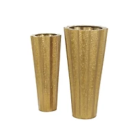 Gold Textured Floor Vase Set