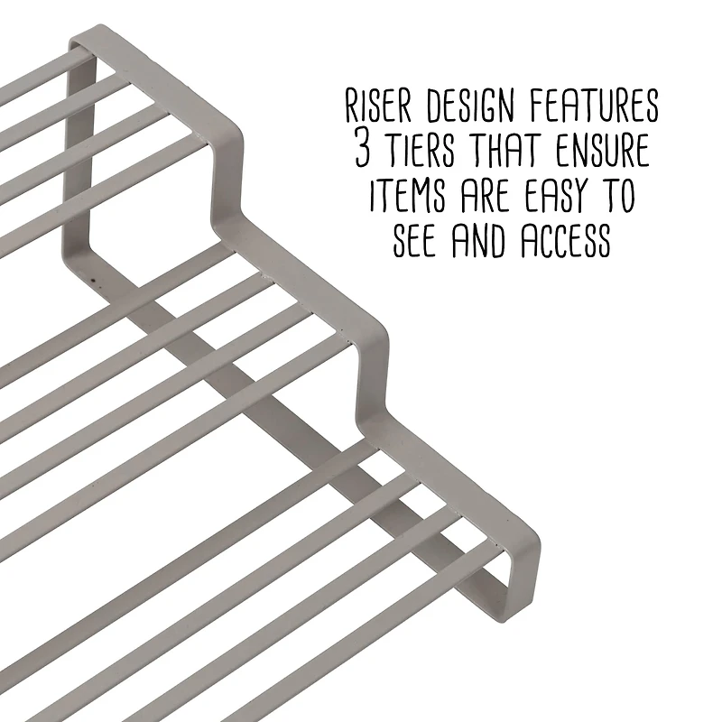 Honey Can Do Gray 3-Tier Adjustable Spice Rack Organizer