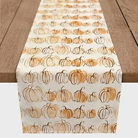 72" Fall Pumpkins Polyester Twill Table Runner