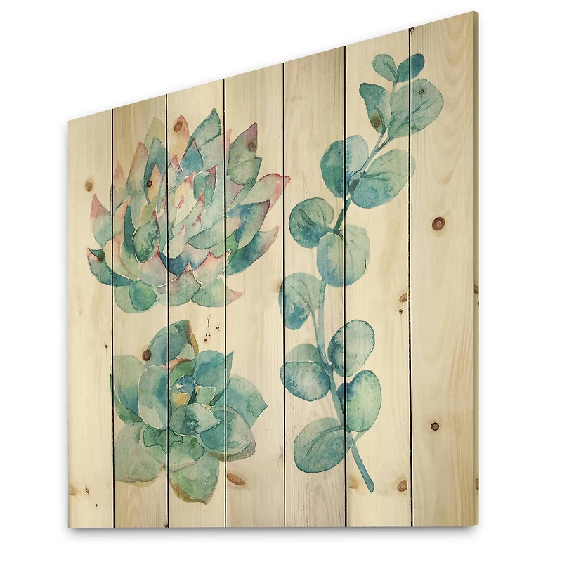 Designart - Eucalyptus Leaves and Succulents