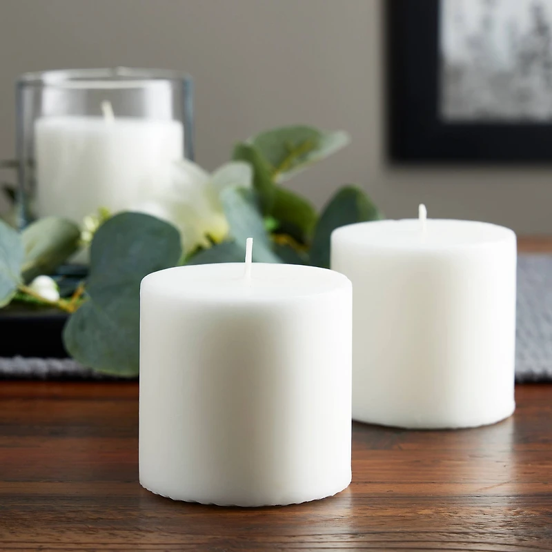 12 Packs: 3 ct. (36 total) Basic Elements™ White Pillar Candles by Ashland®