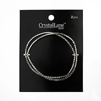 Crystal Lane DIY Silver & Multi Blue Rhinestones Bracelets, 2ct.