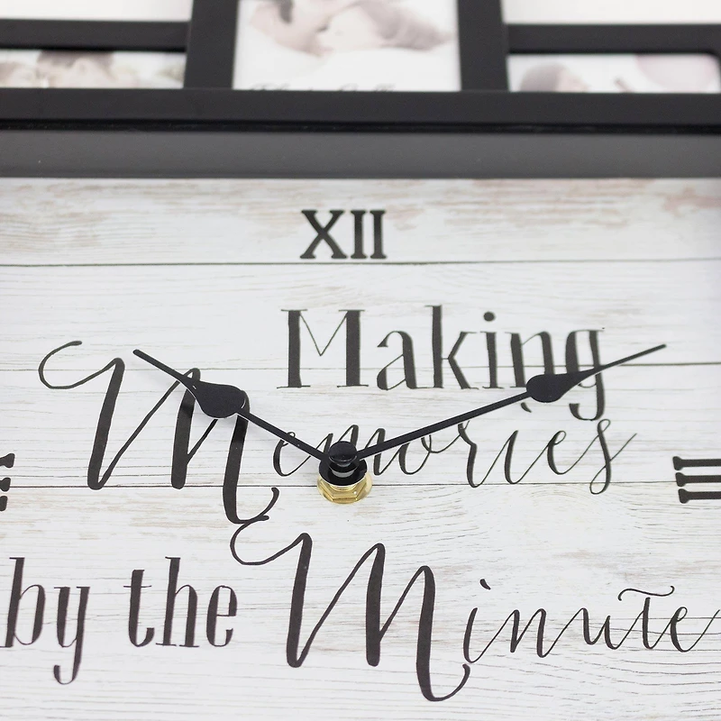 Black "Memories by the Minute" Picture Frame Wall Collage Clock