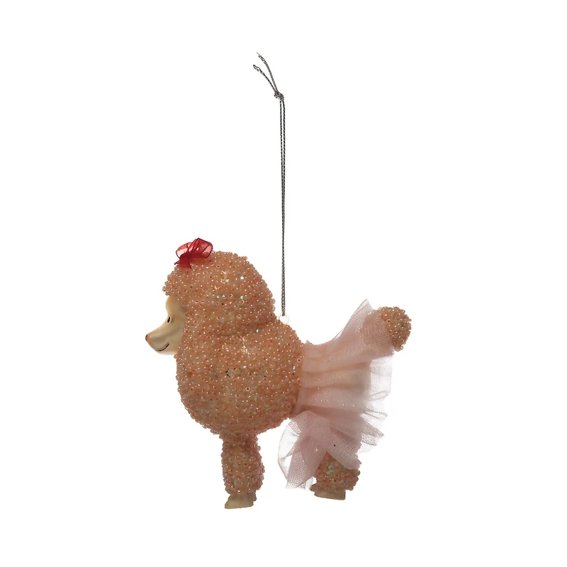 Hello Honey® Pink Glass Poodle with Tutu & Beads Ornament