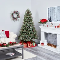 6.5ft. Pre-Lit Big Sky Spruce Artificial Christmas Tree, Clear LED Lights