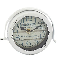 15" White Metal Farmhouse Bicycle Clock