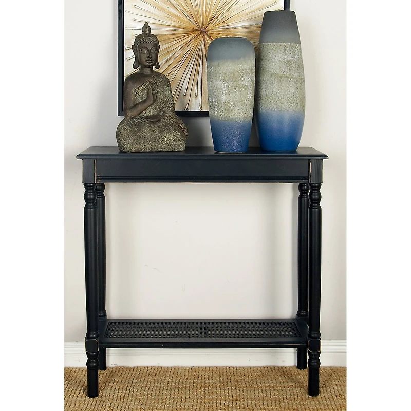 32" Black Traditional Wooden Console Table