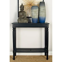 32" Black Traditional Wooden Console Table