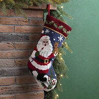 Glitzhome® 19" Santa Hooked Stocking