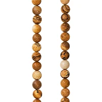 12 Pack: Natural & Brown Picture Jasper Round Beads, 6mm by Bead Landing™
